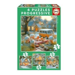 EDUCA 4 IN 1 PROGRESSIVE PUZZLES BUNNY CITY