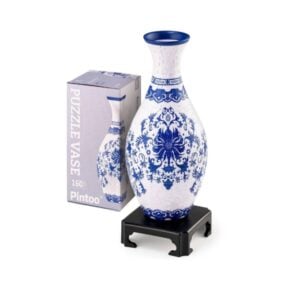 PINTOO 160 PIECE VASE BLUE AND WHITE GLAZED RELIEF