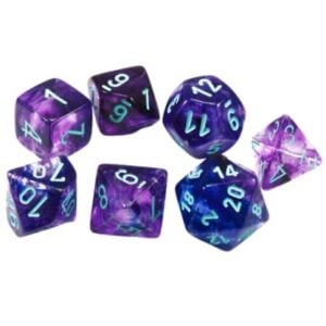 CHESSEX 27557 NEBULA POLYHEDRAL 7 DICE SET NOCTURNAL/BLUE