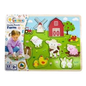 JR GENIUS 12 PIECE CHUNKY PUZZLE FARM